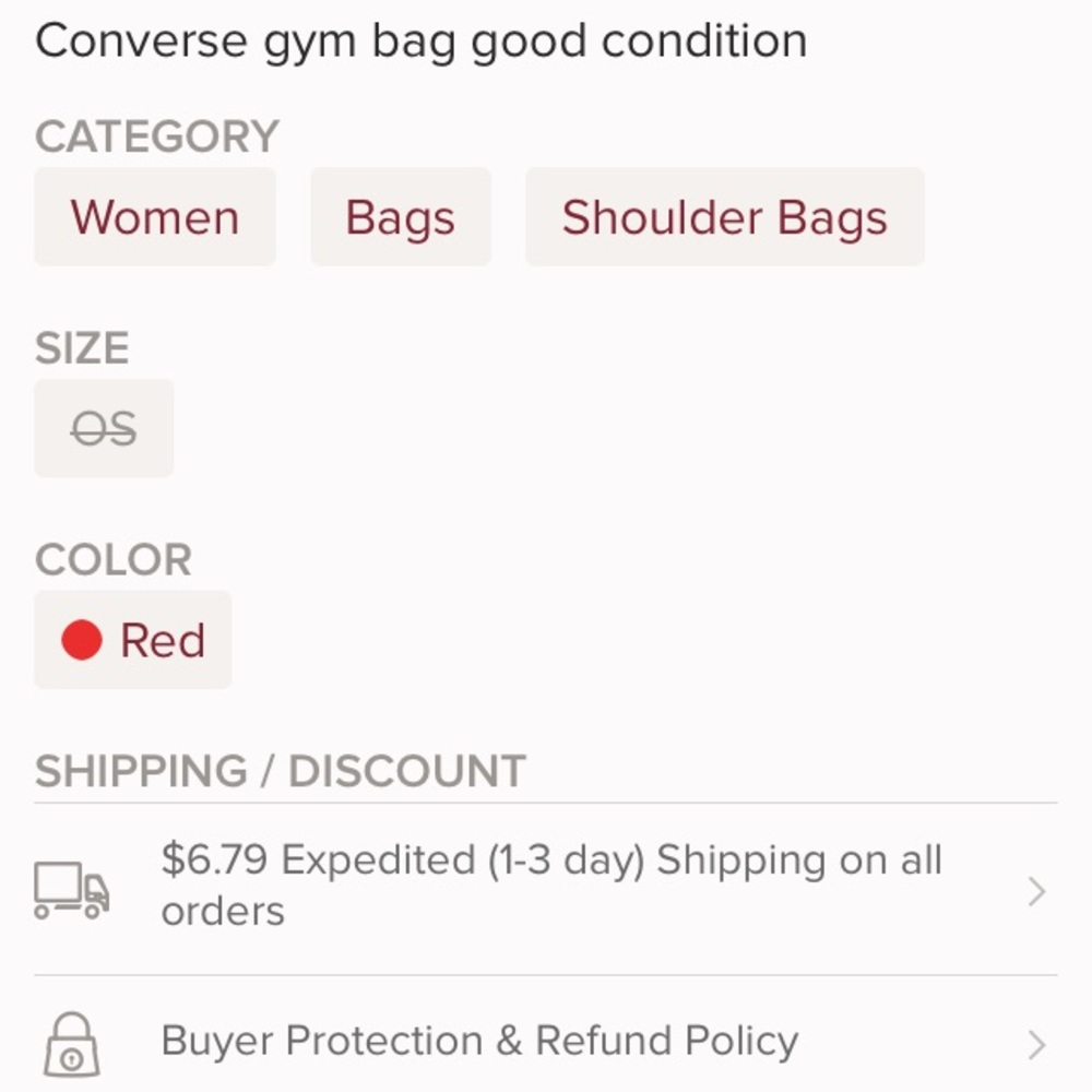 Converse bag red